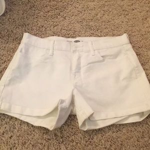 White cuffed shorts